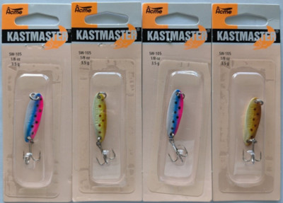4 Pks. Acme Tackle KASTMASTER Fishing Lures - 1/8 Ounce  - Two Popular Colors