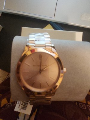 Michael Kors MK3197 Unisex Stainless Steel Analog Michael Kors Unisex Slim Runway Rose Gold-Tone Watch MK3197  main image 2