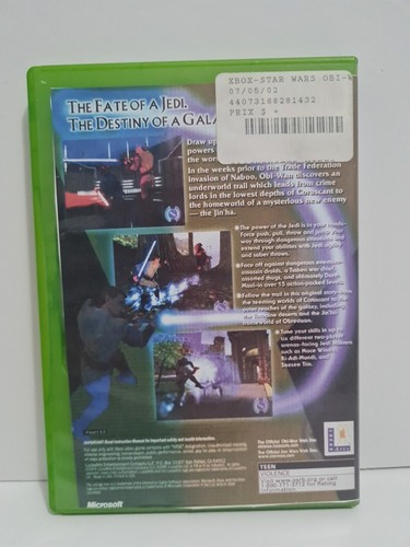Star Wars Obi-Wan Microsoft Xbox Video Game Disc Only PRINTED COVER - Bild 2 von 3