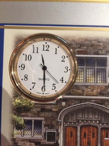 York Preparatory School New York, NY Desk Top Glass Frame With Quartz Clock - Picture 4 of 11