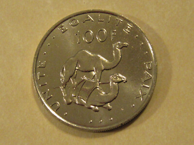 2004 Djibouti 100 Francs   CAMELS   super coin large animal coin 