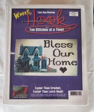 Bless Our Home Victorian House “Locker Hooking” Acrylic Rug Kit Fast Hook