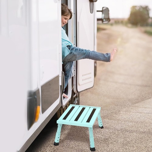 Portable Adjustable RV Step Stool - 1-Step Platform with Anti-Slip Rubber Feet - Picture 10 of 11