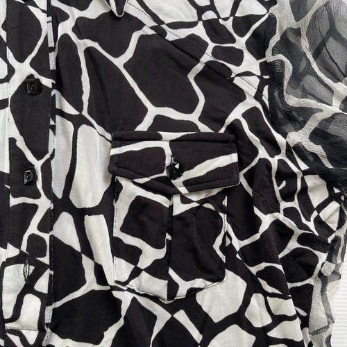 Roberto Cavalli Class Womens Top Blouse Black White Size US 16 - Picture 3 of 8