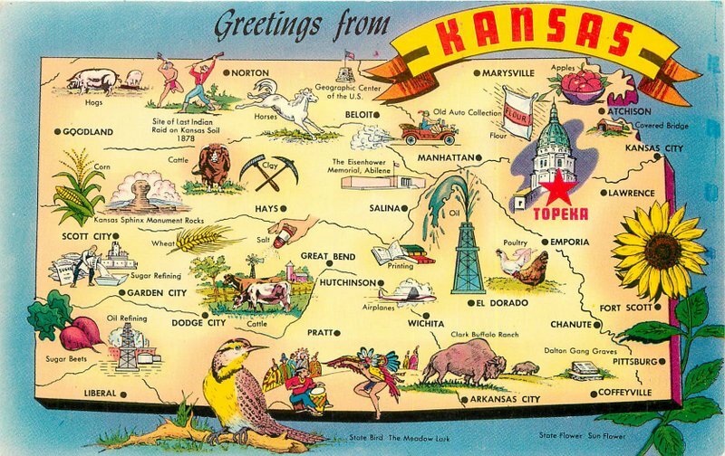 Kansas roadside attractions map - Touristvisitorguides.com