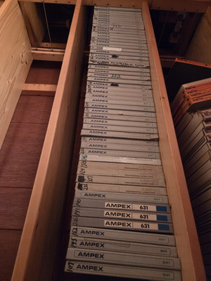 51 Ampex Professional Reel-to-Reel Audio Tape Lot w/ Program/Broadcast Labels