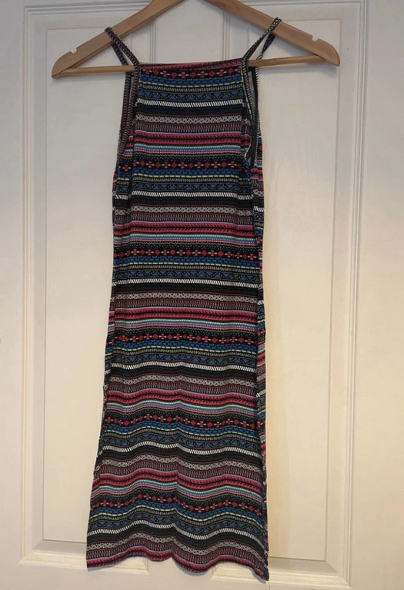 aztec striped low back bodycon dress Print for sale impact finish