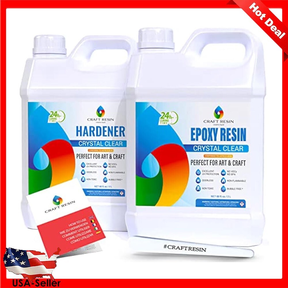 Epoxy Resin Kit Crystal Clear Mold Casting Jewelry Making Coasters 1 Gallon New