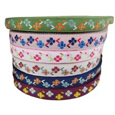 3 Yards Jacquard Floral Ribbon Trim, 1cm Floral Embroidered Vintage Lace Trim