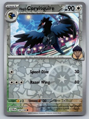 Hop's Corvisquire 134/159 Common Journey Together Pokemon Reverse Holo Near Mint
