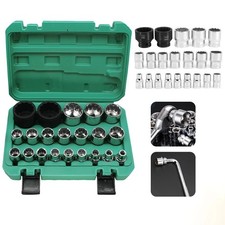 Coffret 21pcs Clé Cliquet Hexagonale 12 Pans Acier Cr-V Auto