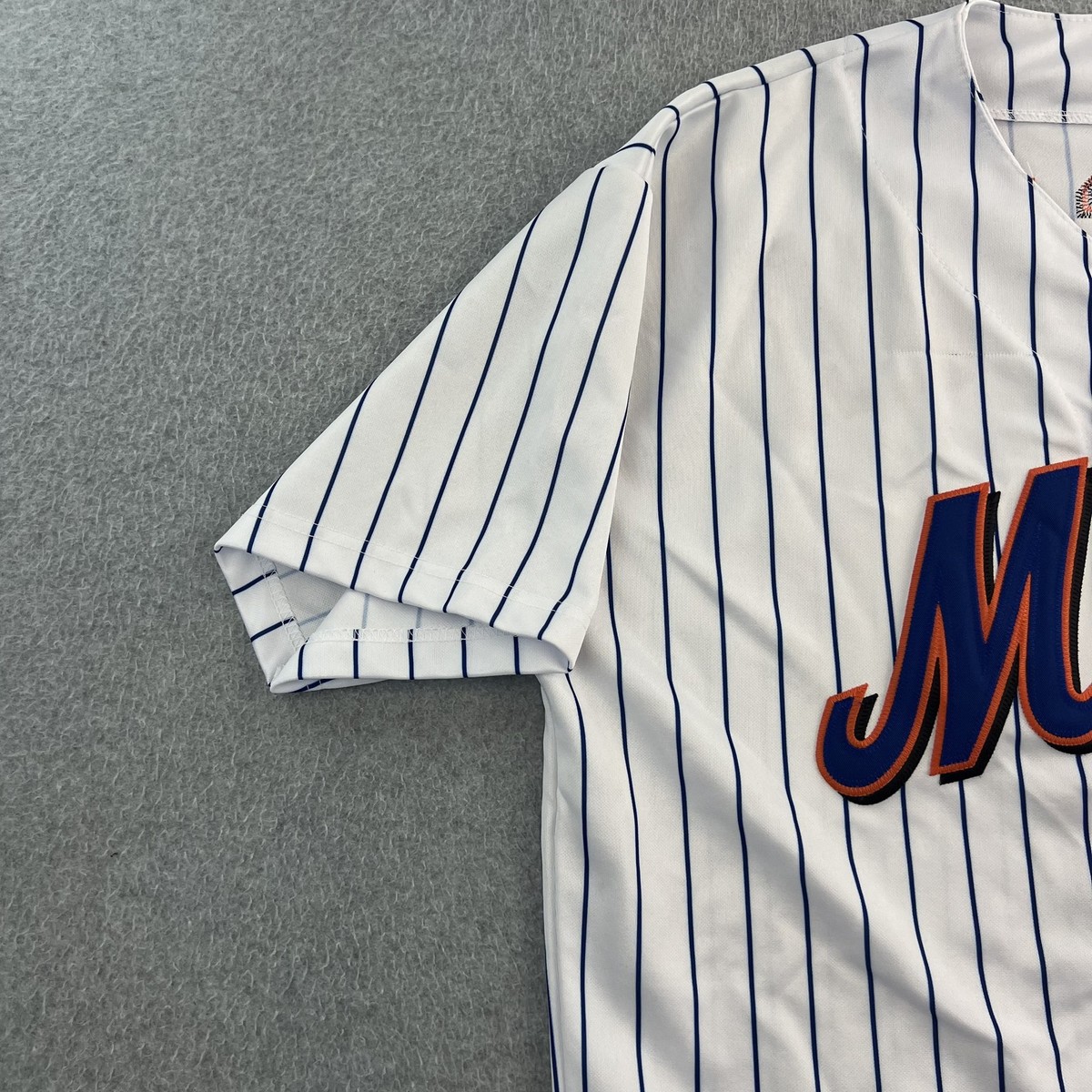 Mets ユニフォーム ストライプ サイズ:44(Lサイズ) New York Mets Jersey Mens 44 White Pinstripe MLB Baseball L
