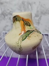 Nemadji Indian Pottery Native Clay USA Mini Vase 3" Art Swirl Multi Color 