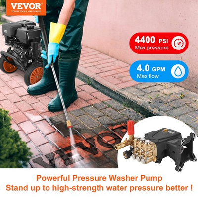 #ad New Pressure Washer Pump 1quot; Shaft Horizontal Triplex Plunger 4400 PSI 4 GPM $205.39