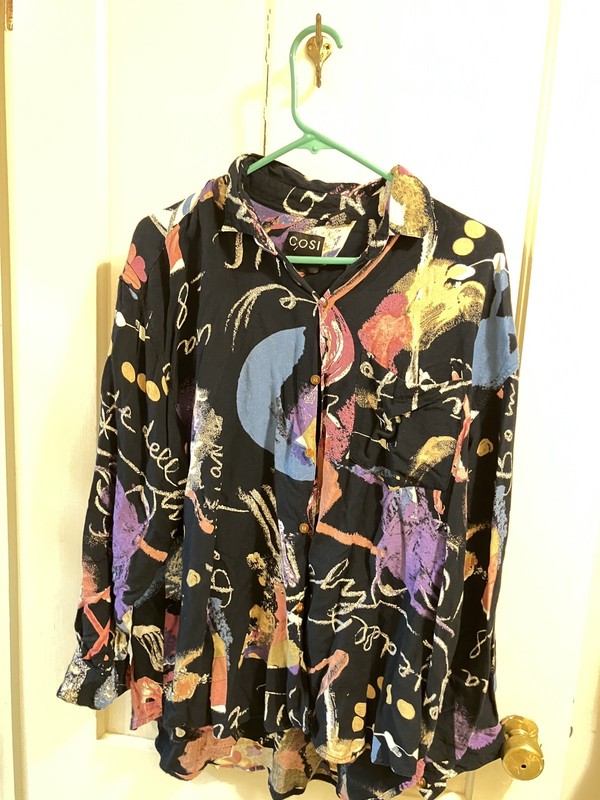 Vintage COSI XL Rayon Long Sleeve Button Up 