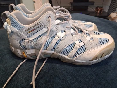 Merrell Continuum Vibram Waterpro Wanderschuhe Größe 4 sehr guter Zustand blau grau - Bild 1 von 4