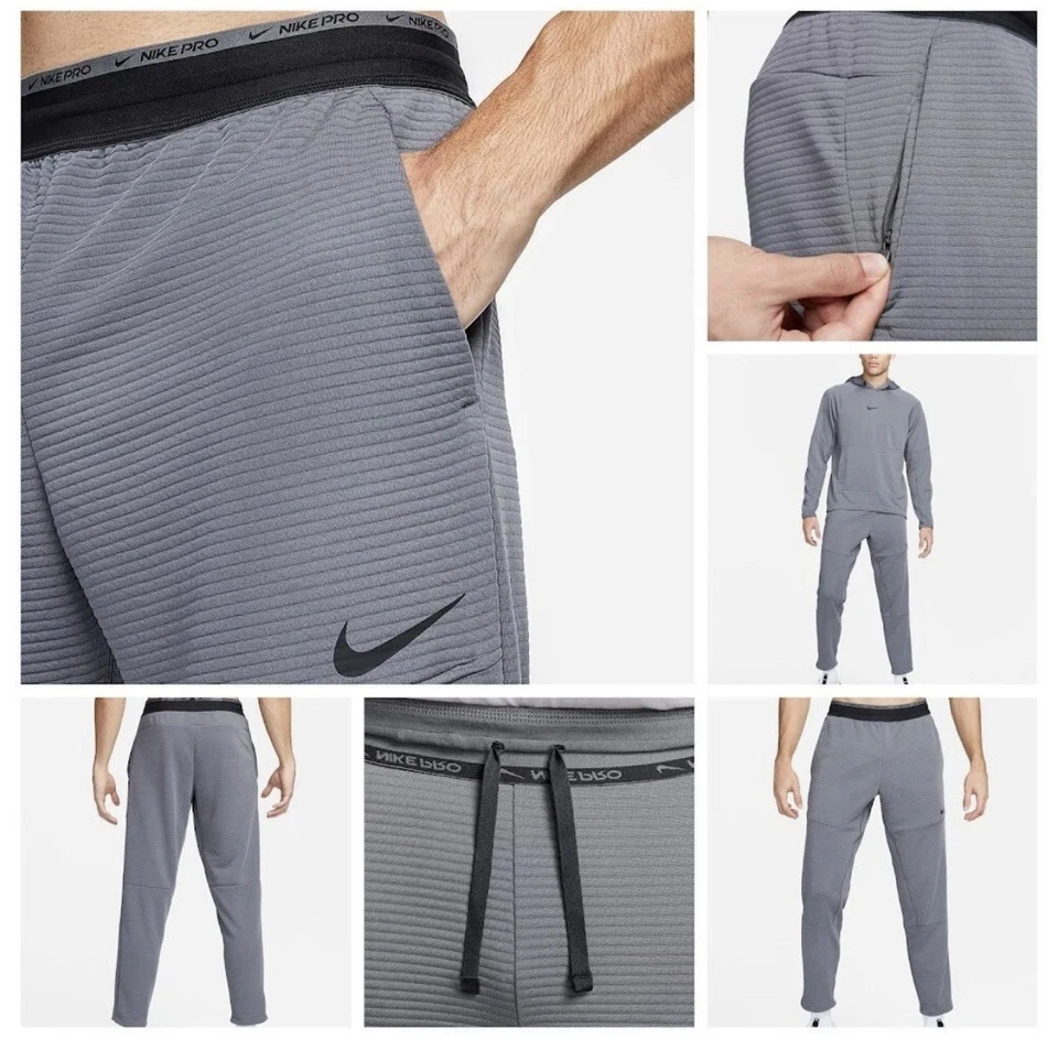 Pantalones de chándal Nike 4XL para hombre de vellón gris/negro Train Pro Dri-Fit - DV9910 068 nuevos Foto 3 de 4