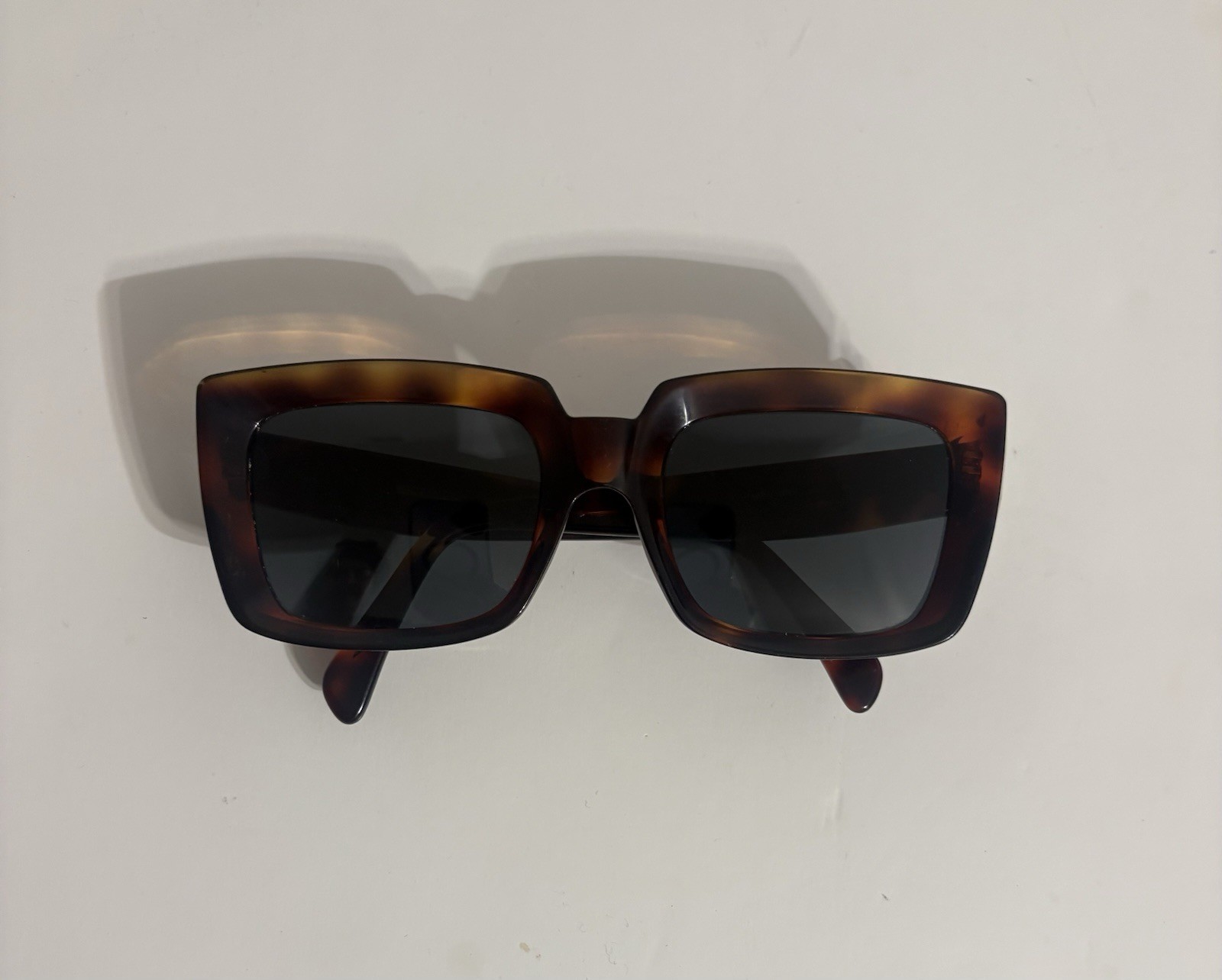 USED Celine Tortoise Shell Square Sunglasses CL 4… - image 1