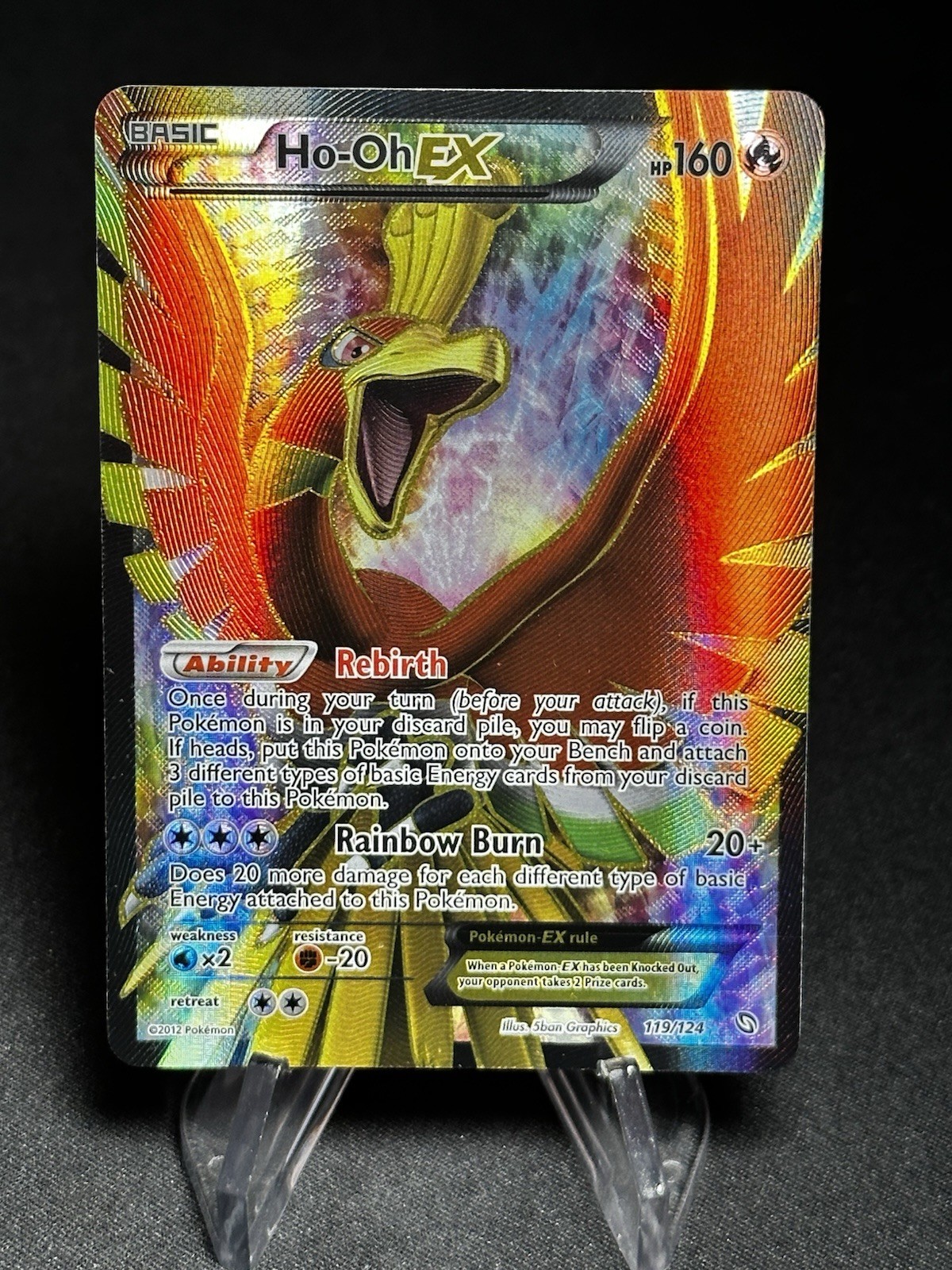 Ho-Oh EX - 119 Pokemon Dragons Exalted Black & White  Full Art Rare LP