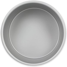 Anodised aluminium round cake pan, 5x4in deep, silver - oven safe