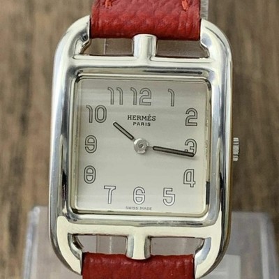 Hermes Cape Cod CC1.210 Quarz Damenuhr weißes Zifferblatt Box Karte Auth