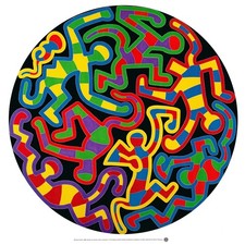 1988 KEITH HARING Estate Monkey Puzzle vintage art lithography print poster 90s