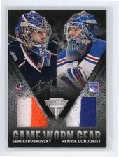 2013-14 PANINI TITANIUM GAME WORN GEAR PATCH /50 SERG BOBROVSKY HENRIK LUNDQVIST