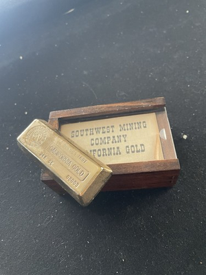 #ad Fake fine GOLD bullion Bar paper weight Southwest Mining Company 6 Ounces Troy $39.00
