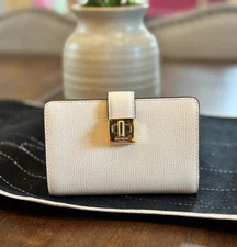 Kate Spade New York Phoebe Turnlock Medium Leather Wallet Meringue