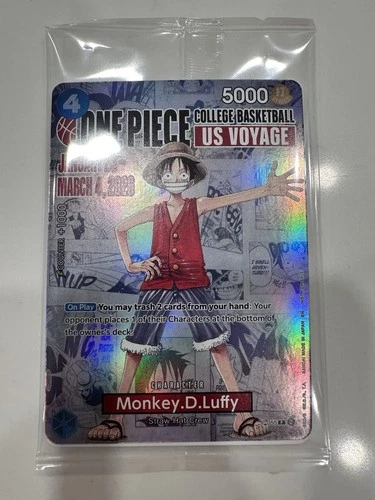 One Piece Monkey.D.Luffy College Basketball Trading Card Brand New Sealed Mint!
