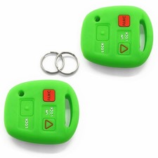 2 Green Silicone 3 Btn Key Fob Cover Case For Lexus Rx350 Toyota Land Cruiser