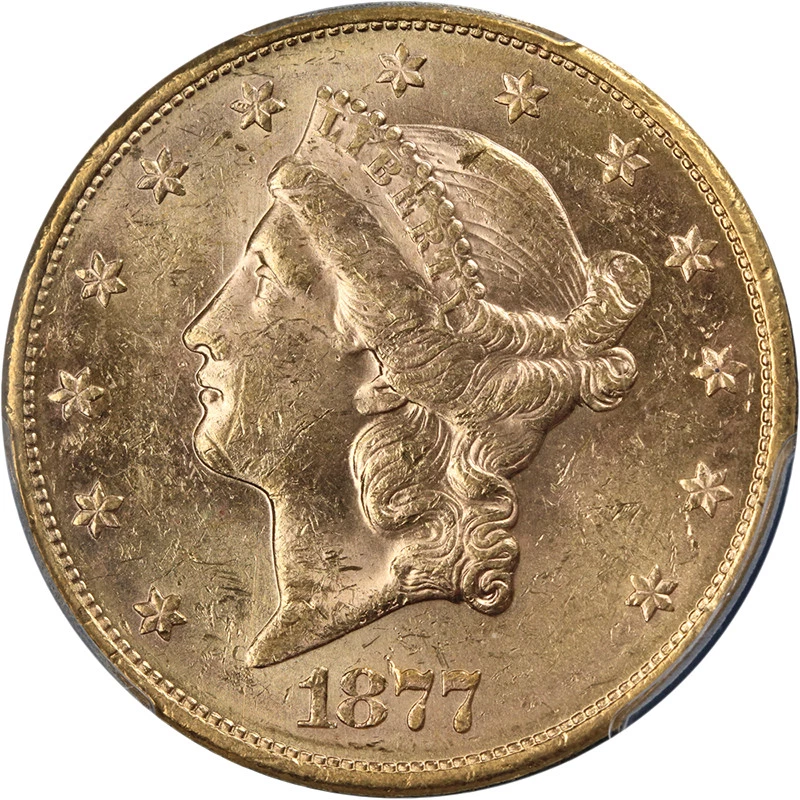 1877-S Liberty Gold $20 PCGS MS61 Great Eye Appeal Strong Strike