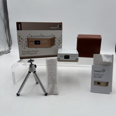 #ad #ad Ivation Portable Smart DLP Projector Silver Open Box bought new never used $79.99