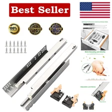 Quiet 20-Inch Soft Close Undermount Drawer Slides - 100 LB Capacity, 6 Pairs