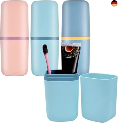 Pinsheng 3 Stück Reise Wasser Becher Set, Zahnputzbecher , Zahnbürsten Etui Z