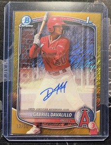 2025 Bowman Chrome Gold Shimmer 1st Rookie Auto Gabriel Davalillo 12-50