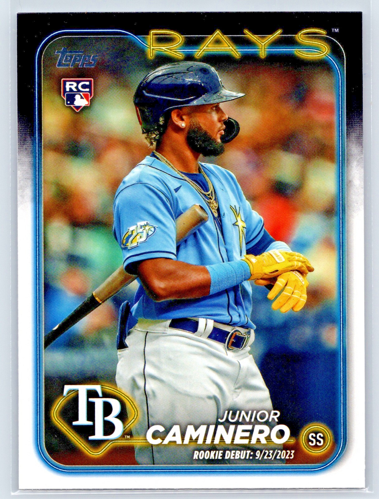 2024 Topps Update Series Junior Caminero Rookie Debut RC #US223 Tampa Bay Rays