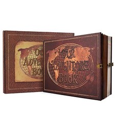 Our Adventure Book Scrapbook 180 Pages Photo Album, Adventure Book Wine Red