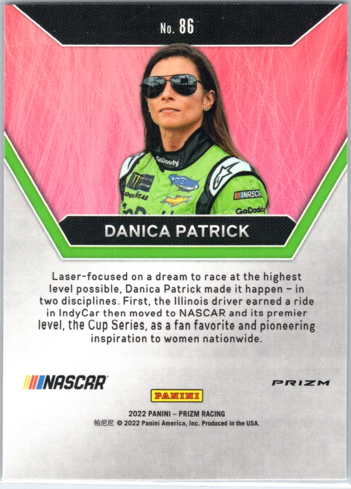 2022 Prizm Racing Danica Patrick Icons Red White Blue Hyper Prizm Nascar - Image 2 of 2