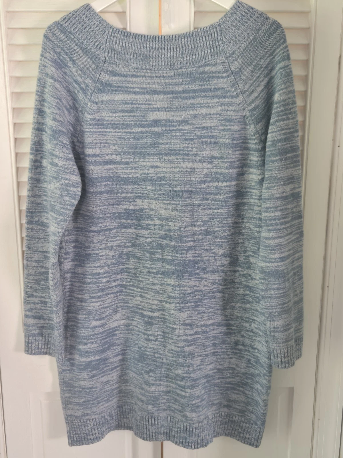 VETEMENTS Abito Maglione Scollo V Blu Mercato Nero Casa Bianca Tg XL