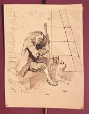 Beggar, Antique Drawing