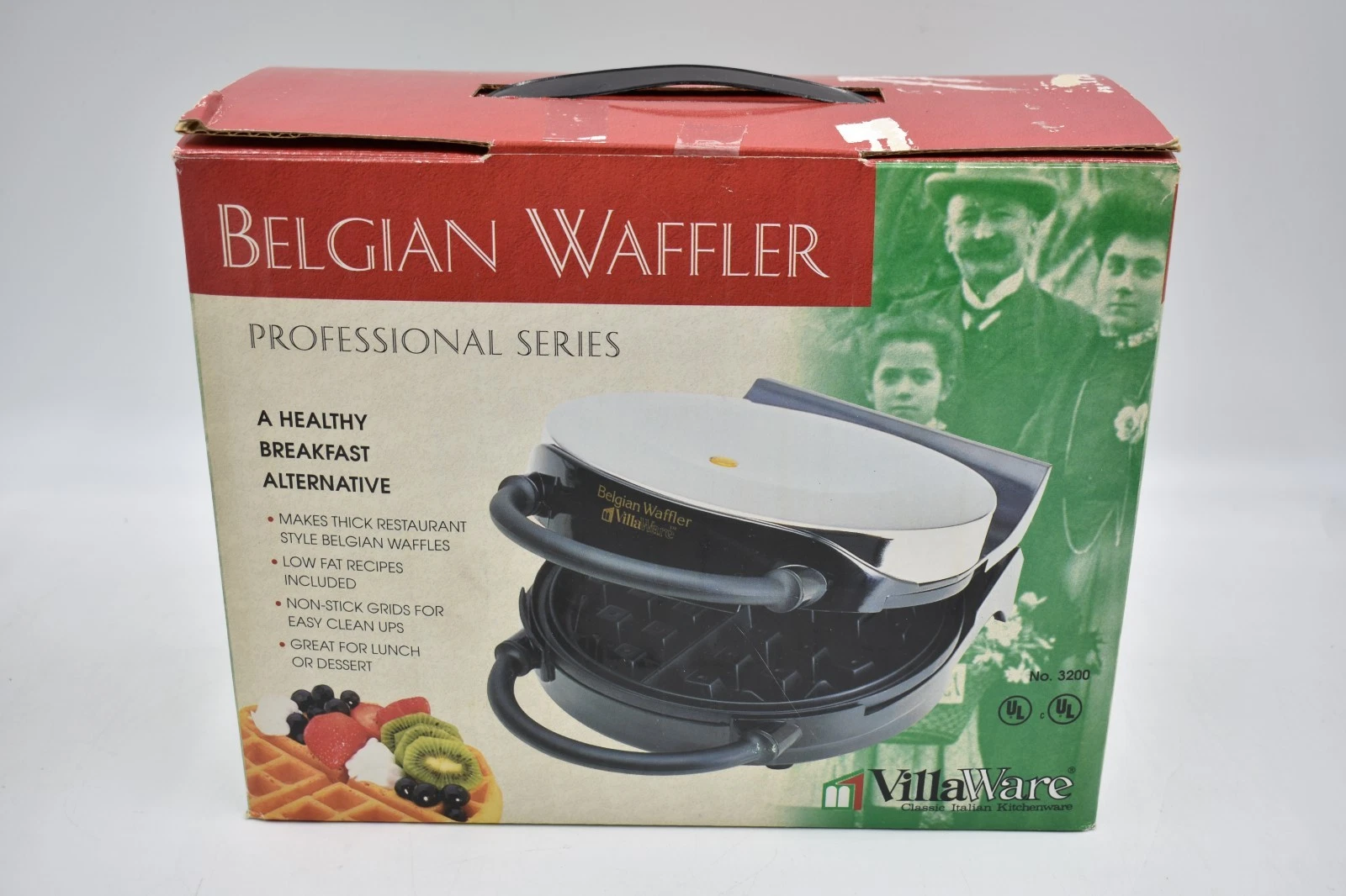 Villaware Professional Belgian Waffler Model 3200 NOS NEW IN BOX!