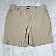 Faherty All Day Shorts 9 Men 38 Khaki Chino Performance Golf Stretch Drawstring