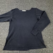 Made To Match Shirt Womens Medium Waffle Knit Thermal Long Sleeve Made in USA