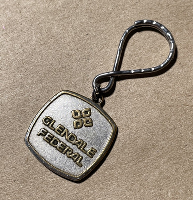Vintage Glendale Federal Bank Deposit Box Key Fob Keychain Valley National Bank