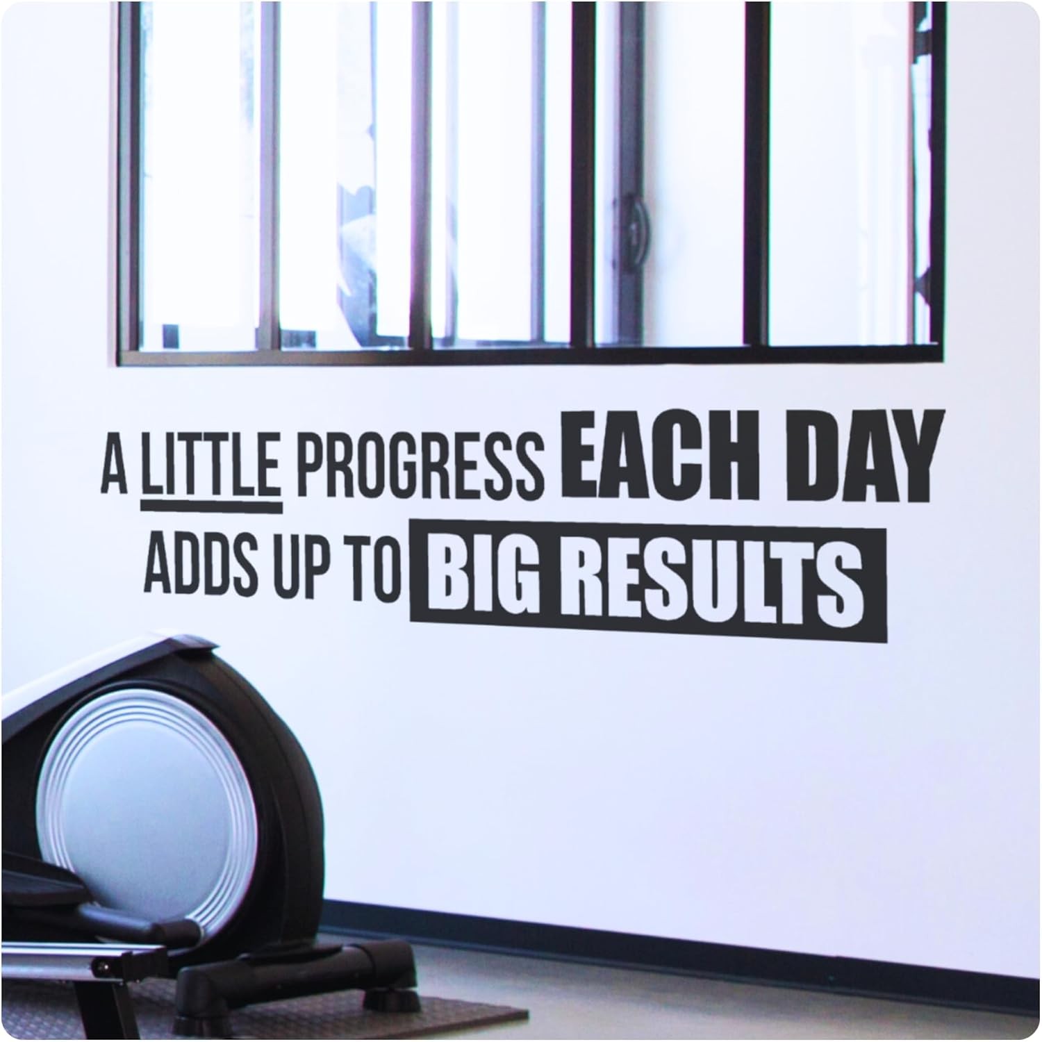 My Vinyl Story - A Little Progress Each Day Wall Decal - 42x10 inches, Black 