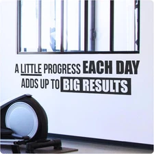 My Vinyl Story - A Little Progress Each Day Wall Decal - 42x10 inches, Black 