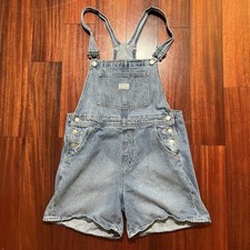 Levis Vintage Style Shortalls Womens Small Light Wash Adjustable Straps Pockets
