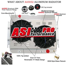 4 ROW RADIATOR+SHROUD FAN KIT FOR 1963-1968 CHEVY IMPALA 64-67EL CAMINO