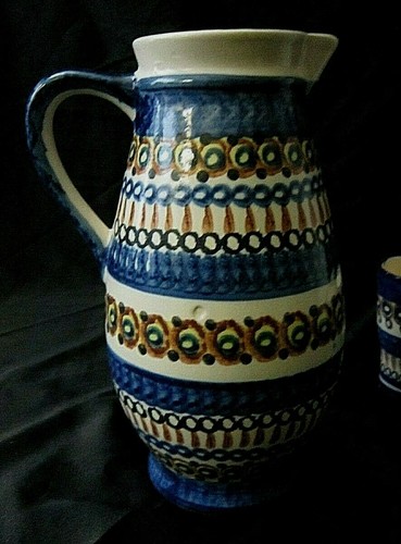 JUEGO DE SERVIR BEBIDAS DE CERÁMICA DE ARTE ESMALTADO ESTILO PULIDO - Incluye jarra/3 vasos - Imagen 6 de 12